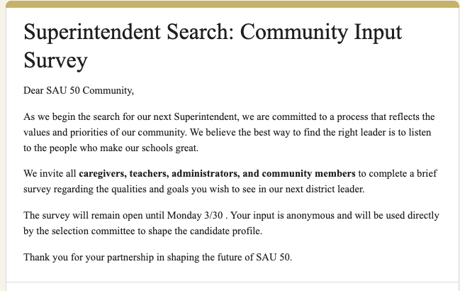 Screenshot of Survey